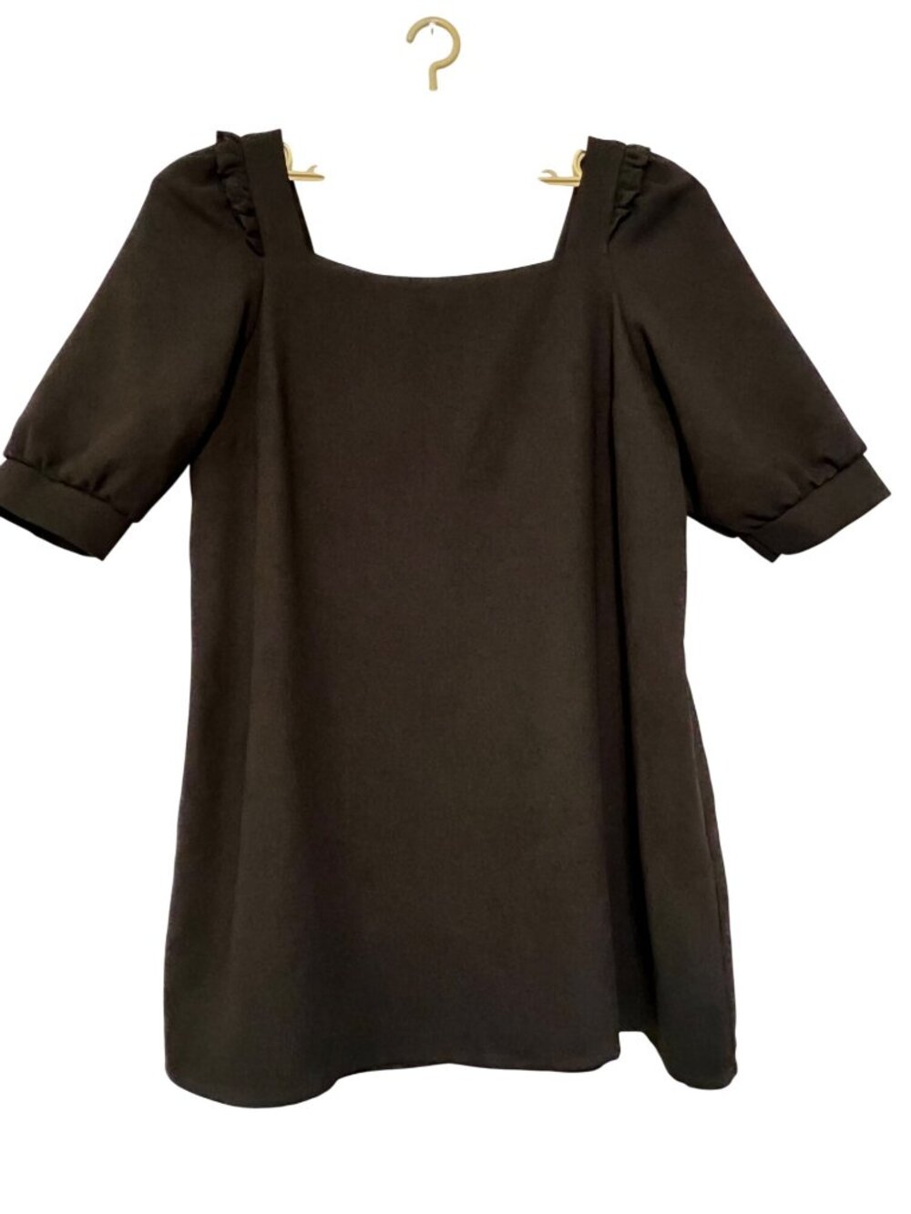 City Chic Black Square Neck Puff Sleeve A-Line Dress Women's Size 2X
